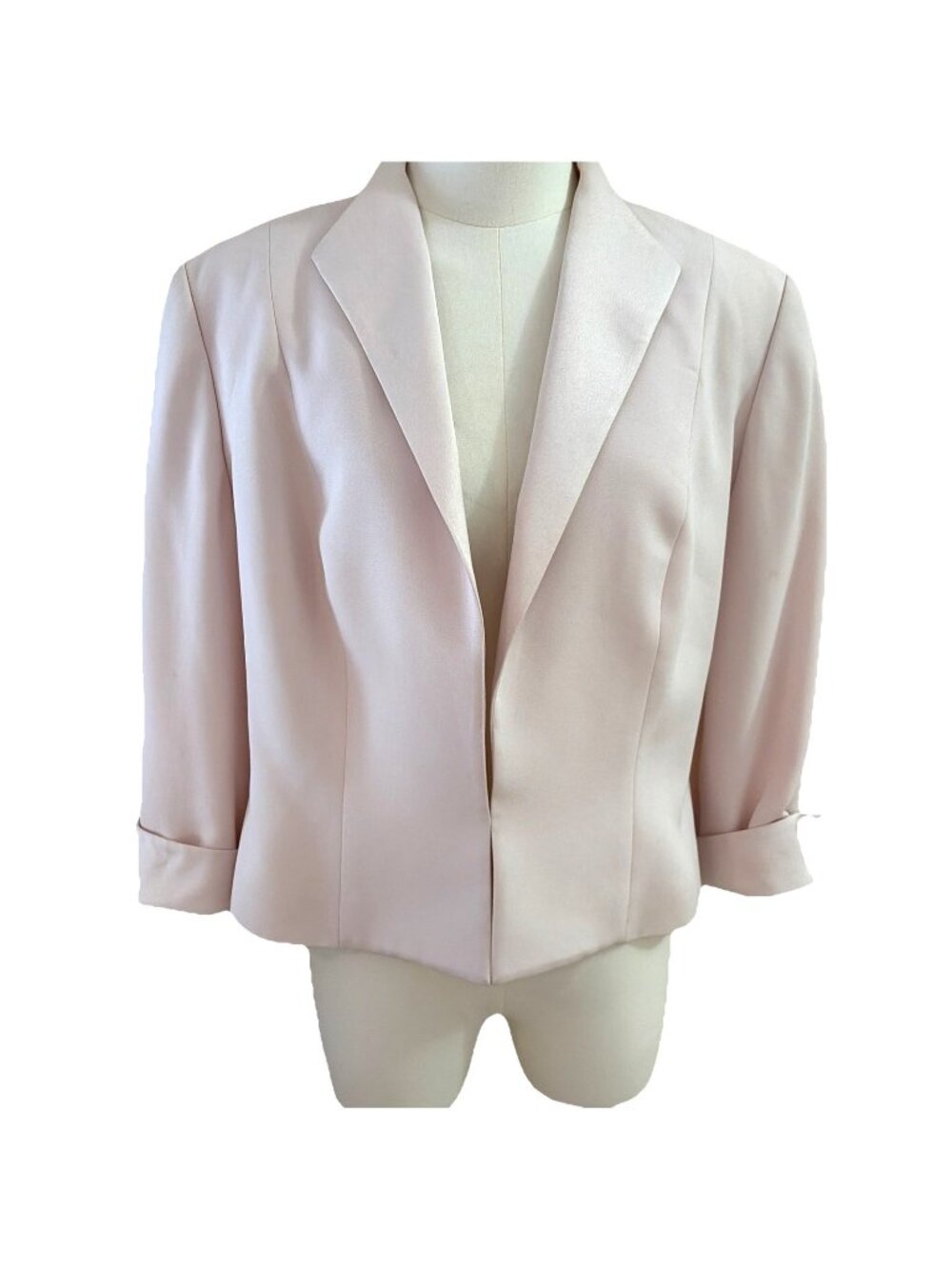 VTG La Bottega Women's Evening Jacket Sz 14 Petal Pink Crepe Satin Formal Party